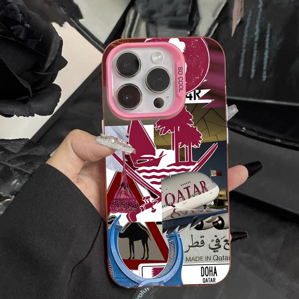 Phone Cases Qatar - Qatar Vlag Roze Transparante Mobiele Telefoonhoes