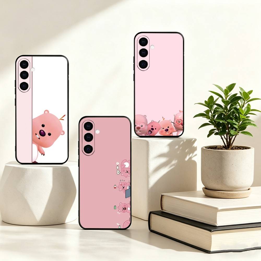Phone Cases Loopy - Mooie PinkC-CartoonL-Loopys-s Telefoonhoes Zwart Siliconen Zacht