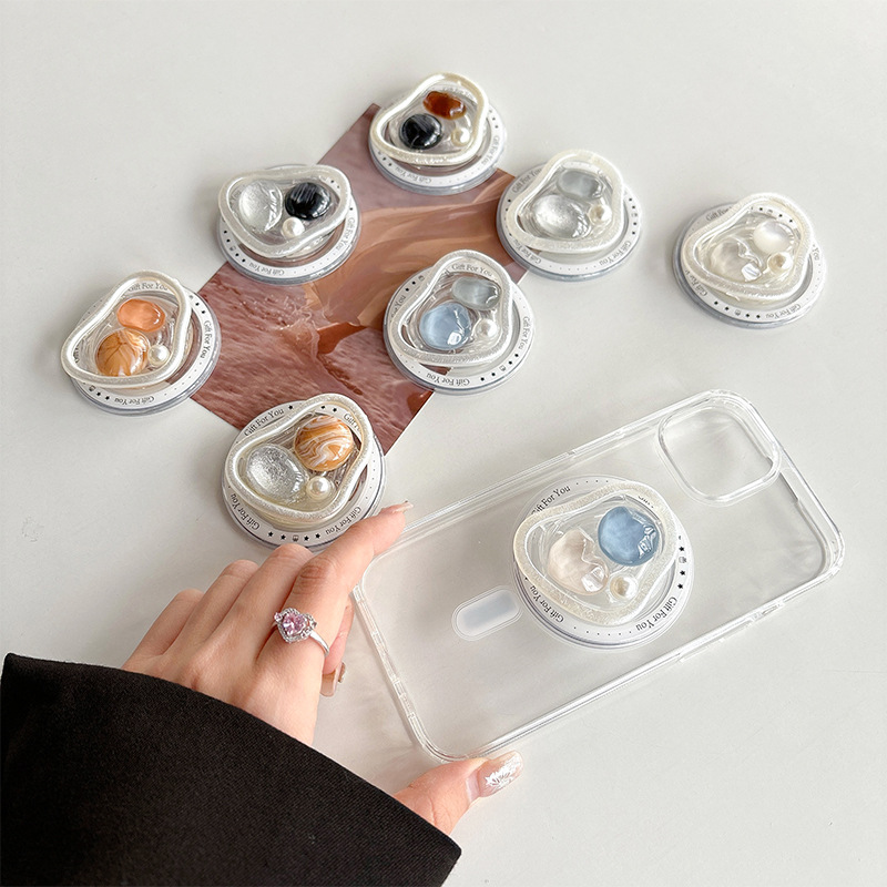 Phone Cases Orange - Onregelmatige magnetische telefoongreep in natuursteenstijl, parelglimmer,