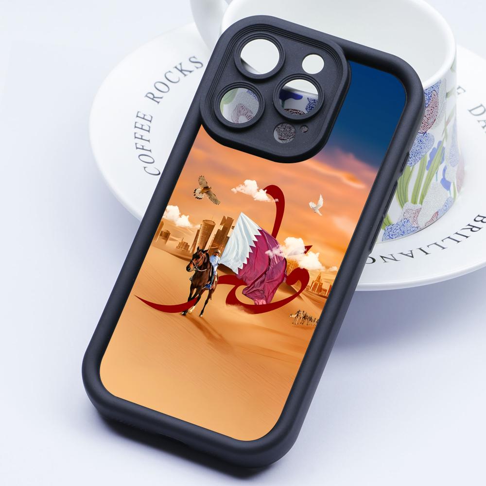 Phone Cases Qatar - Qatar Vlag Verdikte TPU Mobiele Telefoonhoes