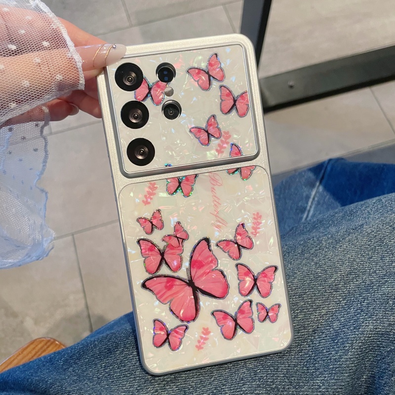 Luxury Plating Case - Luxe vlinder Aurora schelp patroon hoesje
