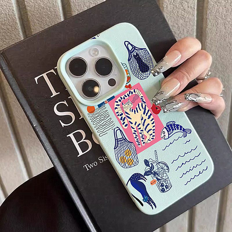 Phone Cases Cherry - Schattige kersenkat print telefoonhoesjes voor iPhone