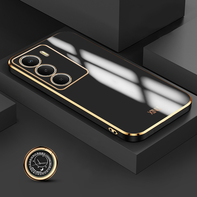 Luxury Plating Case - Biruiqu voor Realme 14X achterkant hoesje
