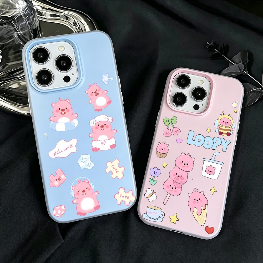 Phone Cases Loopy - Telefoonhoesje Jelly-like 2-in-1 dubbelwandige dopamine telefoonhoes,