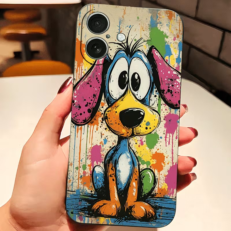 Phone Cases Like Loopy - Graffiti gekleurde puppy TPU telefoonhoesje voor