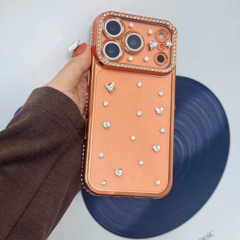 Phone Cases Orange - Handgemaakte juwelen kristal vergulde oranje telefoonhoes