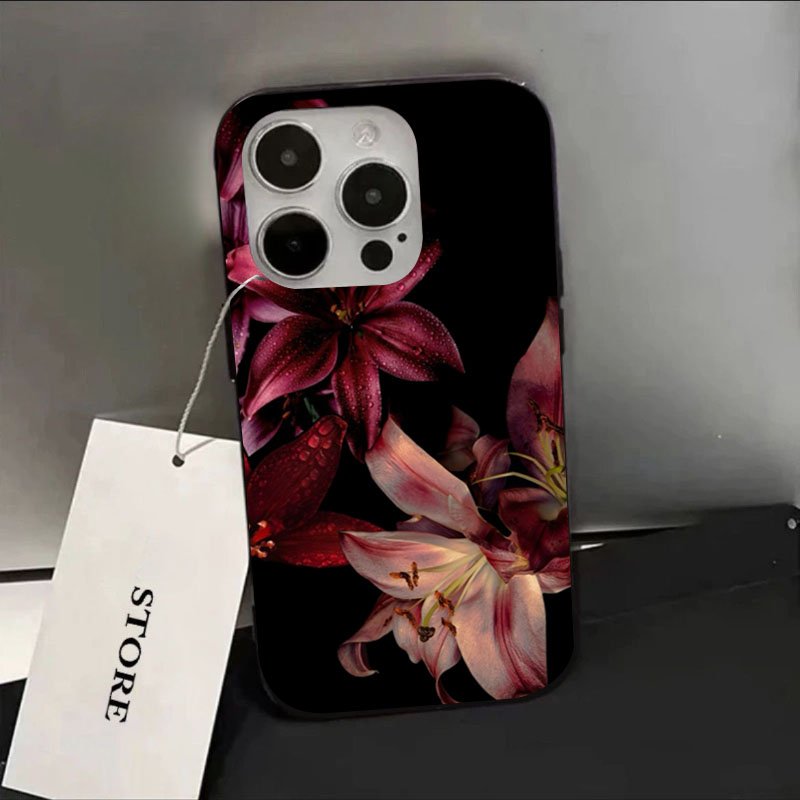 Phone Cases Red - Elegante Rode Lelie Bloem Telefoon Case