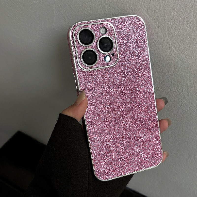 Luxury Plating Case - Luxe Glitter Lederen Telefoonhoesje voor iPhone