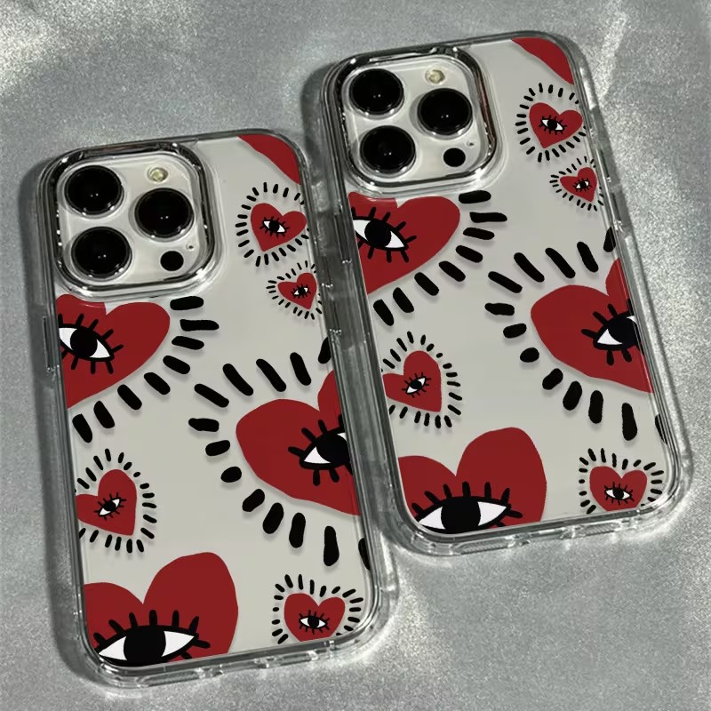 Phone Cases Red - Uniek rood hart oogframe zachte telefoonhoes