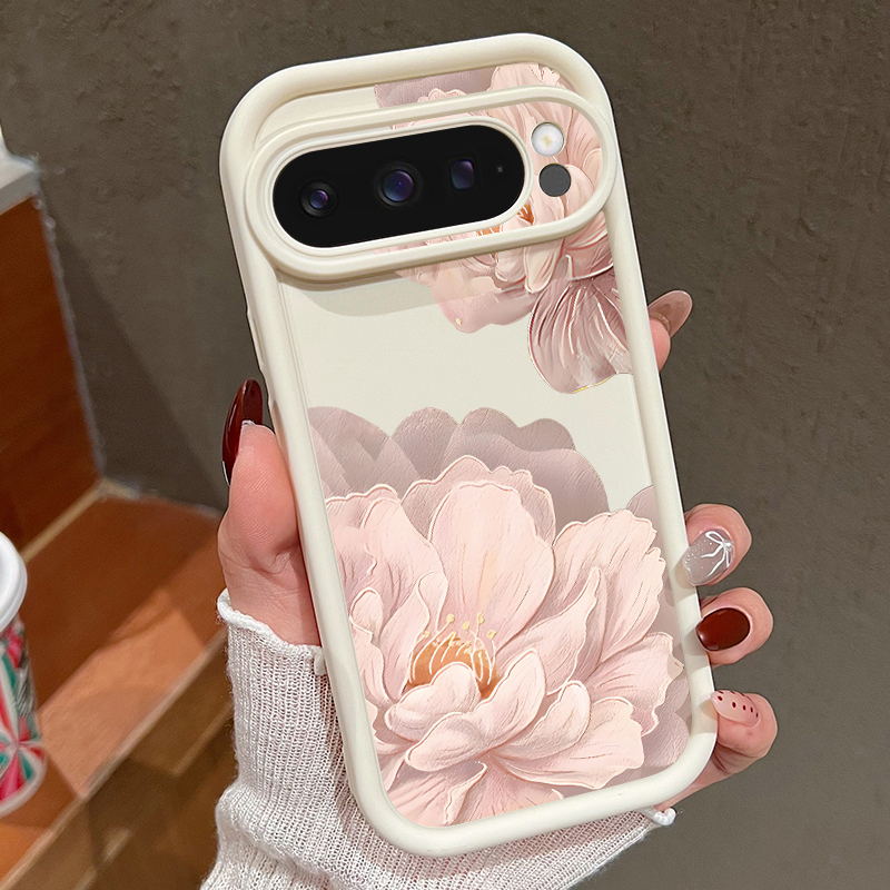 Phone Cases Pixel 10 - Roze bloemenpatroon zachte TPU telefoonhoes voor