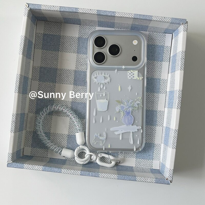 Phone Cases Korea - Koreaanse Ins Blue Tear Vase Illustratie