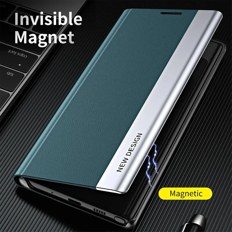 Luxury Plating Case - Luxe lederen flip-telefoonhoesjes voor Samsung Galaxy