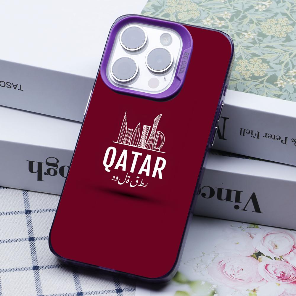 Qatar Vlag Paarse Transparante - Phone Cases Qatar recensie en prijs