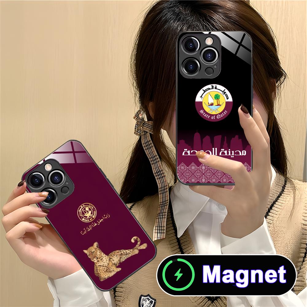 Qatar Vlag Glazen MagSafe Mobi - Phone Cases Qatar recensie en prijs