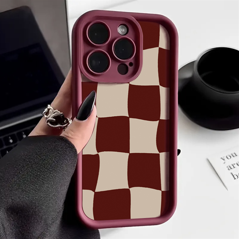 Wijnrood vervormbaar rasterpat - Phone Cases Red recensie en prijs