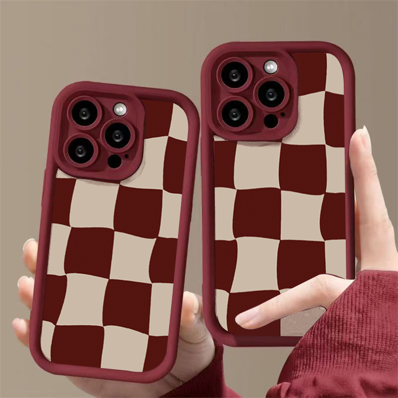 Wijnrood vervormbaar rasterpat - Phone Cases Red recensie en prijs