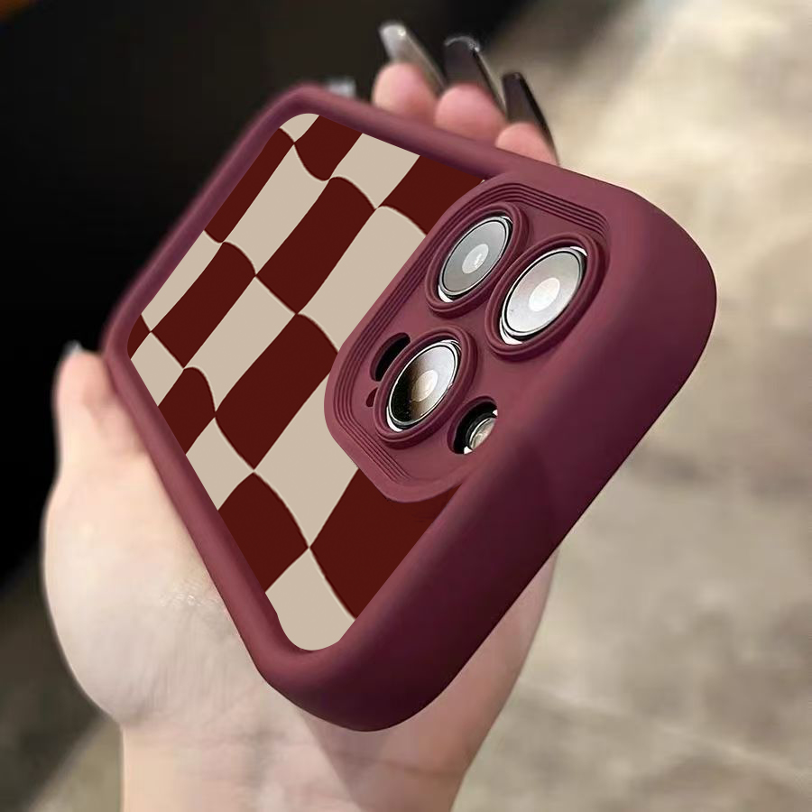 Wijnrood vervormbaar rasterpat - Phone Cases Red recensie en prijs