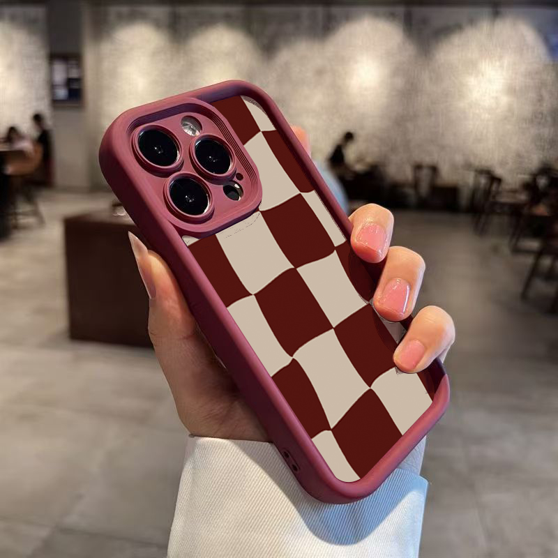 Wijnrood vervormbaar rasterpat - Phone Cases Red recensie en prijs