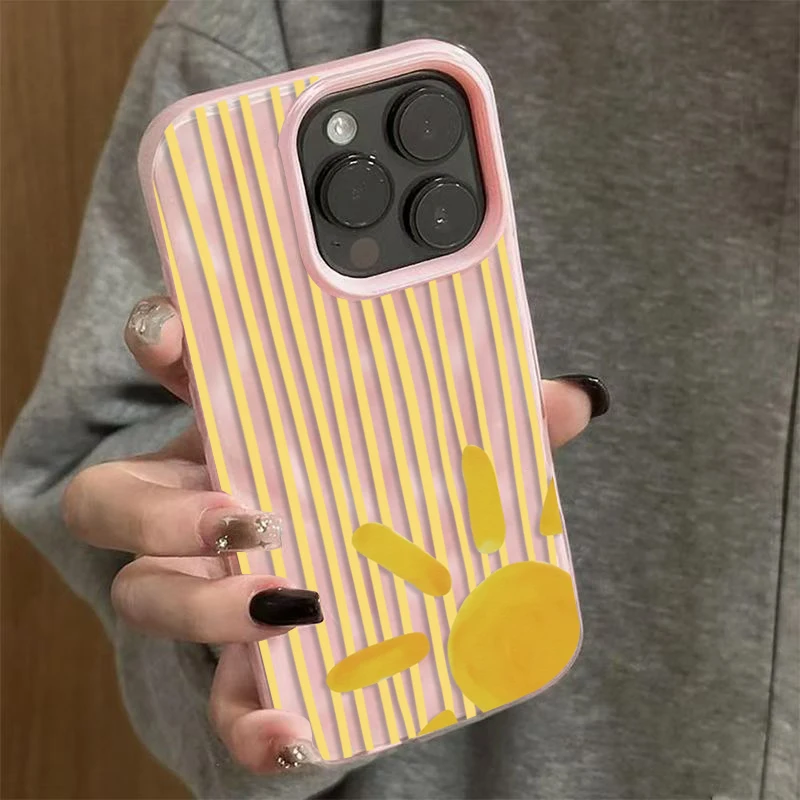 Gele gestreepte zonpatroon tel - Phone Cases Yellow recensie en prijs