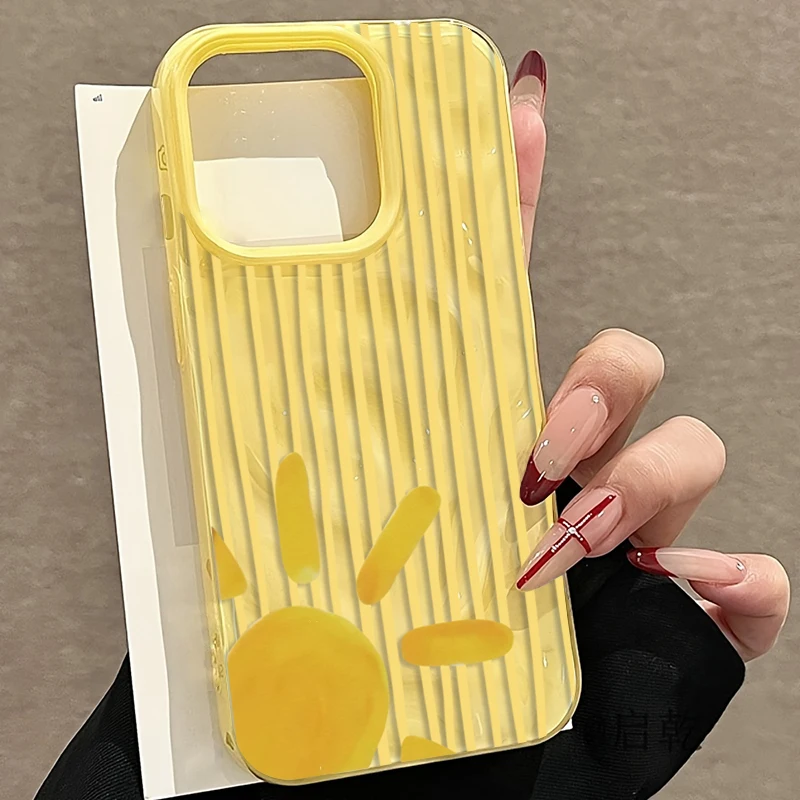 Gele gestreepte zonpatroon tel - Phone Cases Yellow recensie en prijs