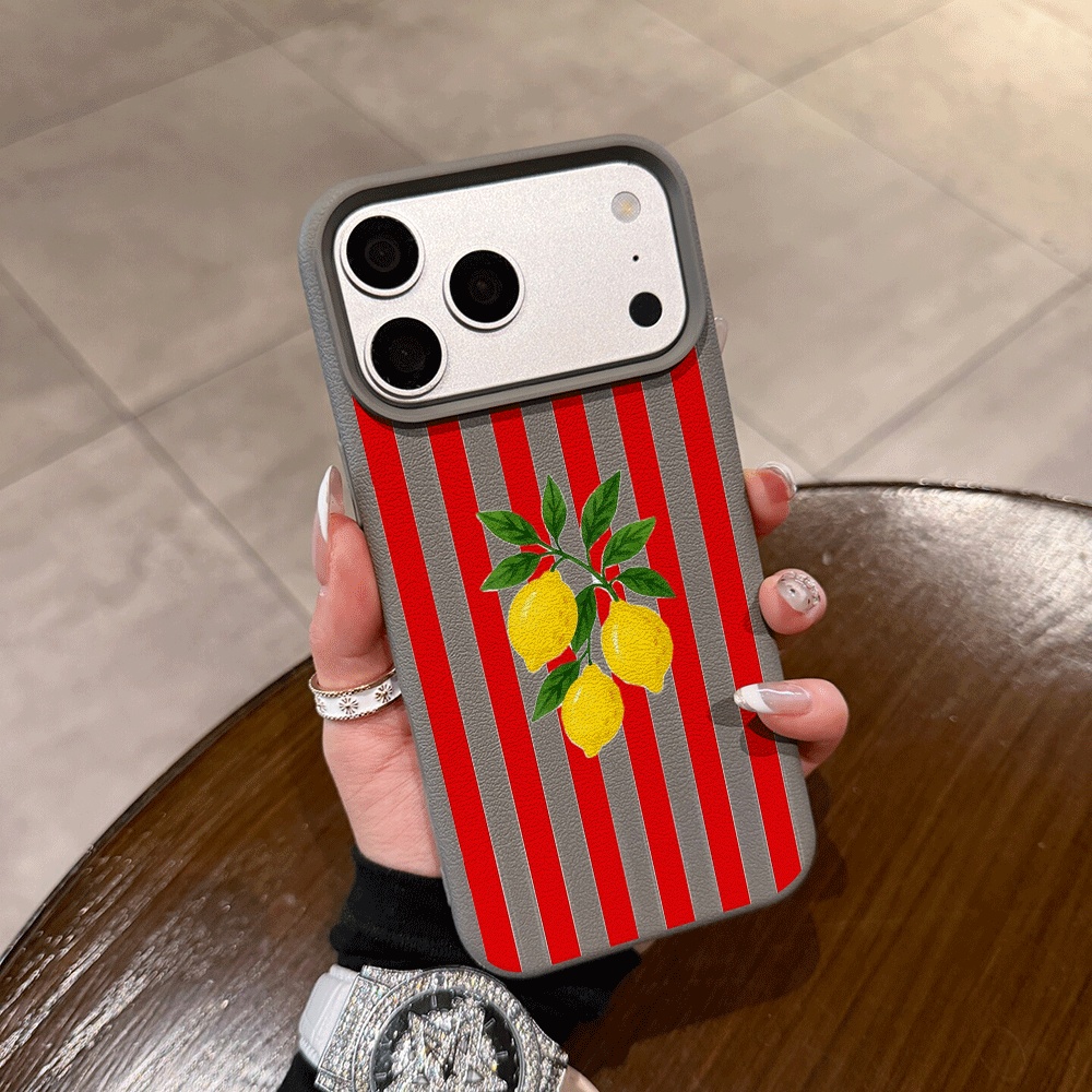 Oranje gestreepte citroen tele - Phone Cases Orange recensie en prijs