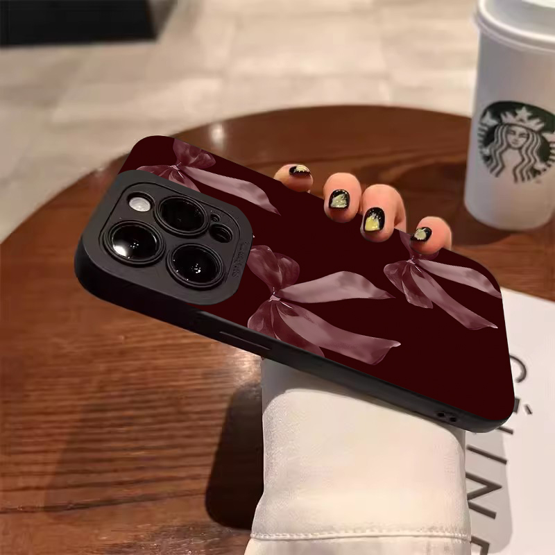 Wijnrood Strik Patroon Zachte  - Phone Cases Red recensie en prijs