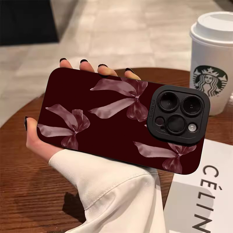 Wijnrood Strik Patroon Zachte  - Phone Cases Red recensie en prijs