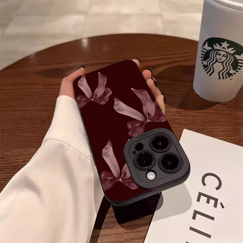 Wijnrood Strik Patroon Zachte  - Phone Cases Red recensie en prijs