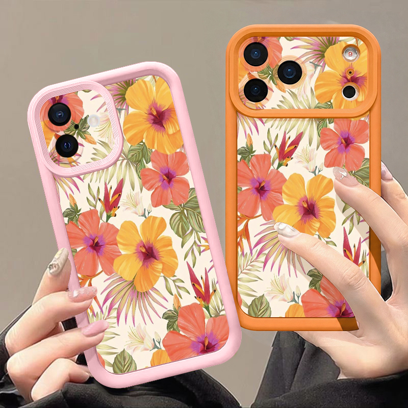 Oranje Bloemenpatroon TPU Tele - Phone Cases Orange recensie en prijs