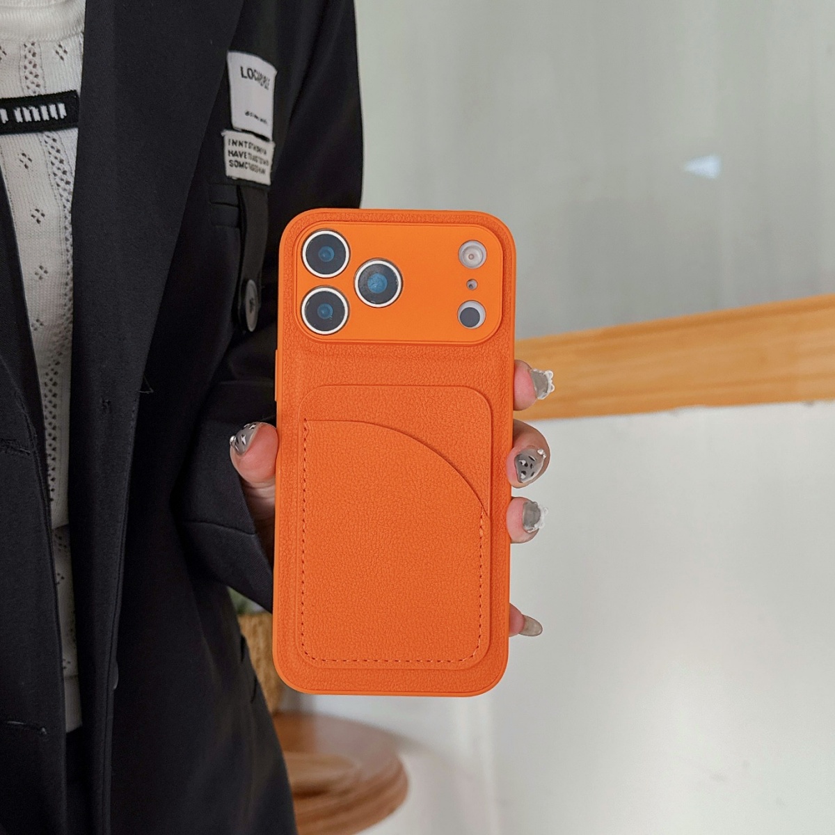 Leer Oranje Kleur Kaarthouder  - Phone Cases Orange recensie en prijs