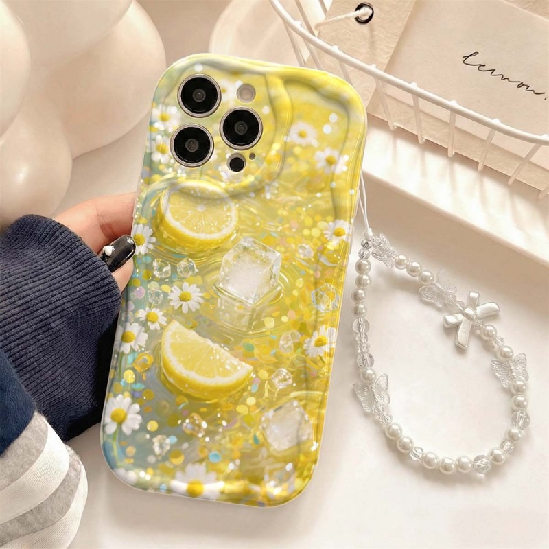 Gele citroenbloesem ijspatroon - Phone Cases Yellow recensie en prijs