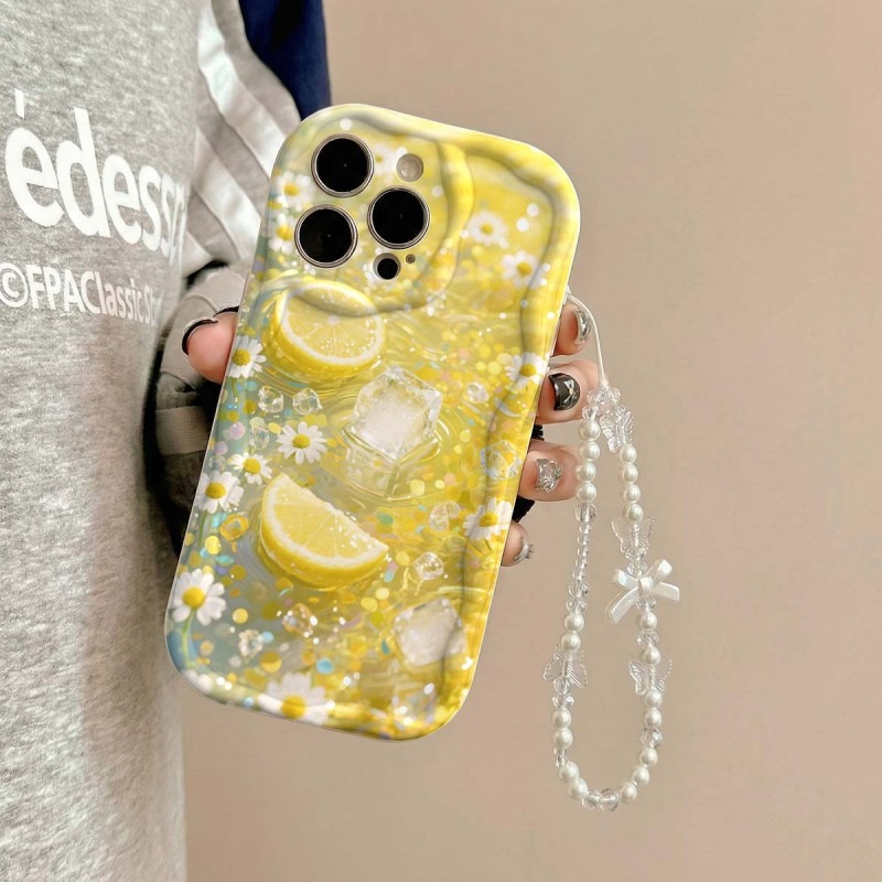 Gele citroenbloesem ijspatroon - Phone Cases Yellow recensie en prijs