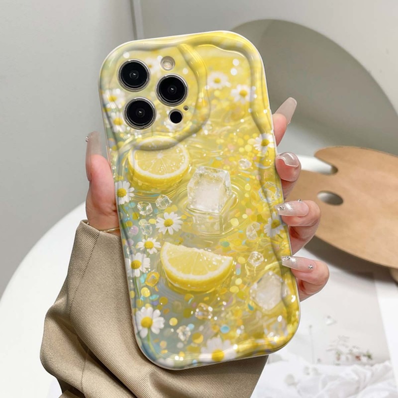 Gele citroenbloesem ijspatroon - Phone Cases Yellow recensie en prijs