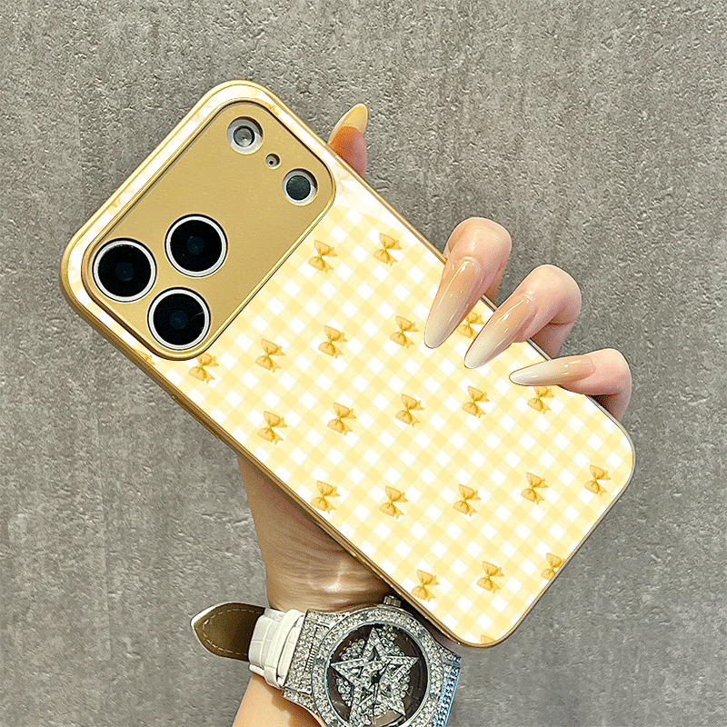 Pastelgeel geruit telefoonhoes - Phone Cases Yellow recensie en prijs