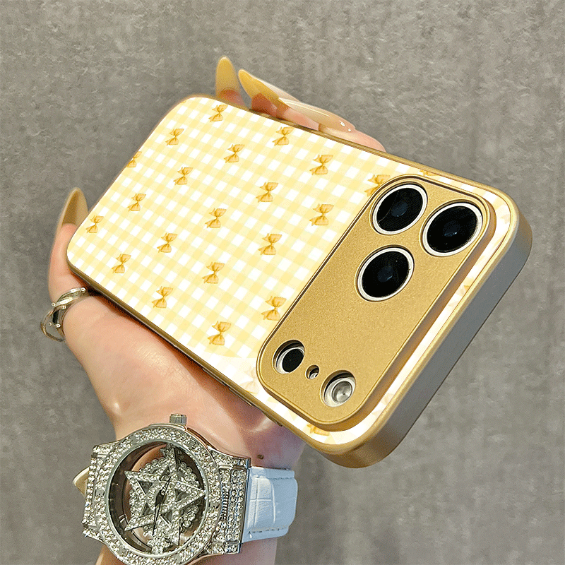 Pastelgeel geruit telefoonhoes - Phone Cases Yellow recensie en prijs