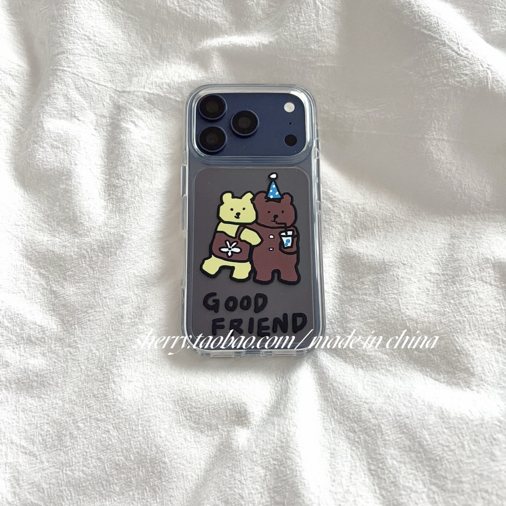 Koreaanse schattige gele & bru - Phone Cases Korea recensie en prijs