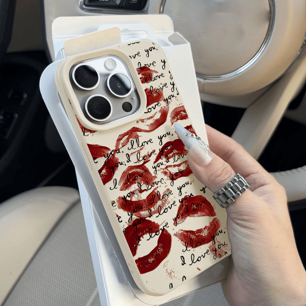Heldere Rode Lippen Lederen Te - Phone Cases Red recensie en prijs