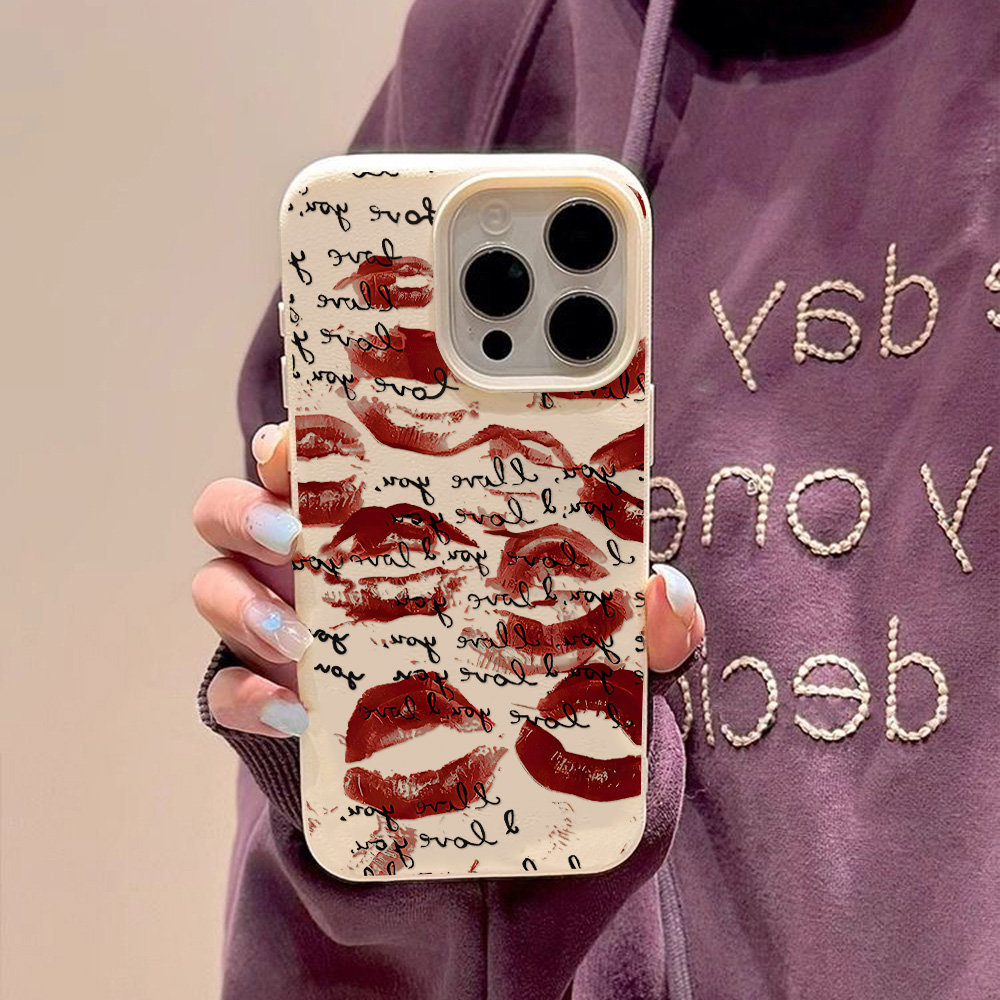 Heldere Rode Lippen Lederen Te - Phone Cases Red recensie en prijs