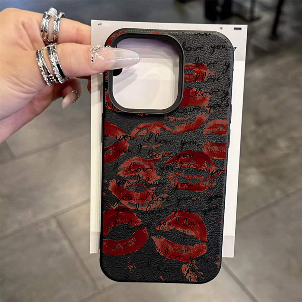 Heldere Rode Lippen Lederen Te - Phone Cases Red recensie en prijs